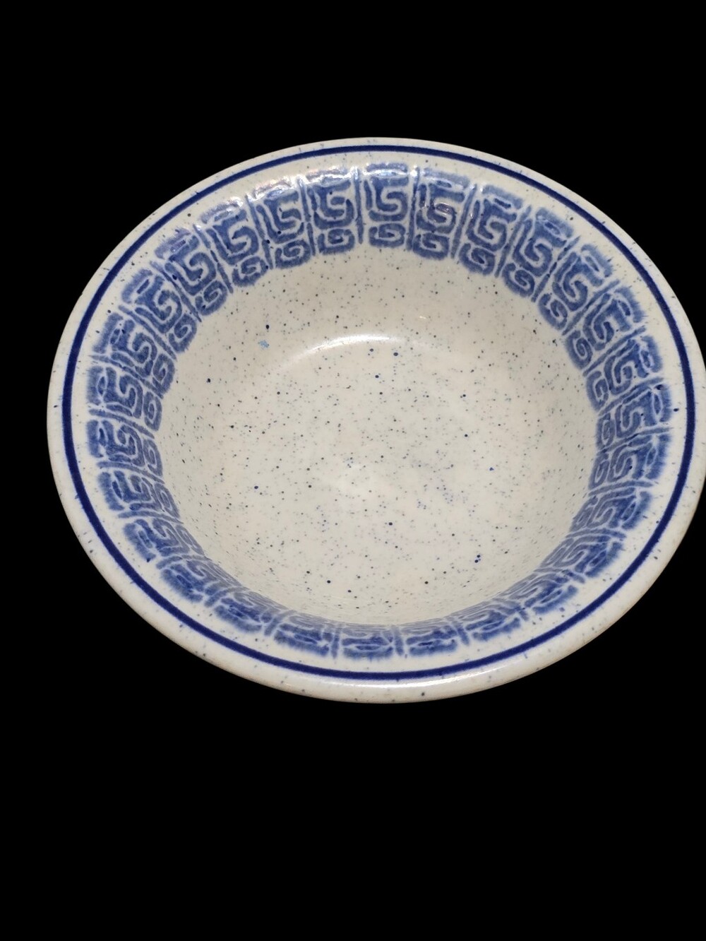 Vintage | Stoneware Blue Speckled Serving Bowl